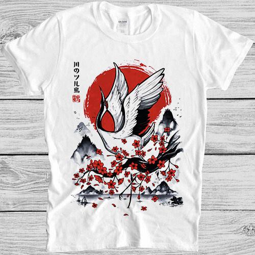 Japanese Swan Anime Unisexga Limited Edition Meme Unisex Gift Tee T Shirt M1051 S