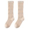 5 Pairs Women's Long Spring and Autumn Thin Boneless Cotton Mesh Slim Pile Summer Long Calf Socks