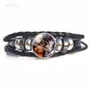 Naruto Inspired Sharingan Black Leather Men's Bracelet - Anime Gift