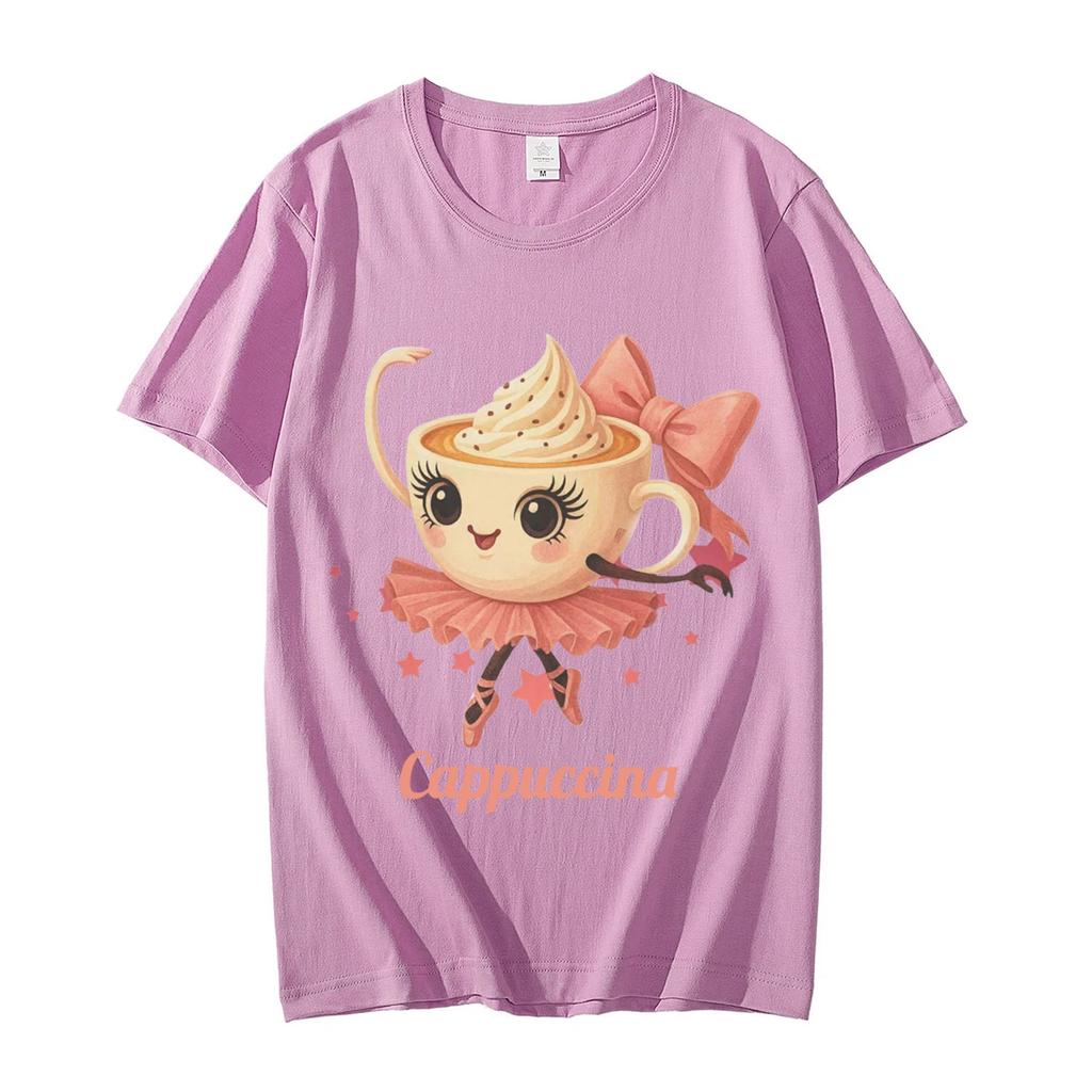Ballerina Cappuccina TShirt Funny Italian Brainrot Meme T Shirt Men Women Clothing Fashion Y2k Aesthetic Short Sleeve TShirts