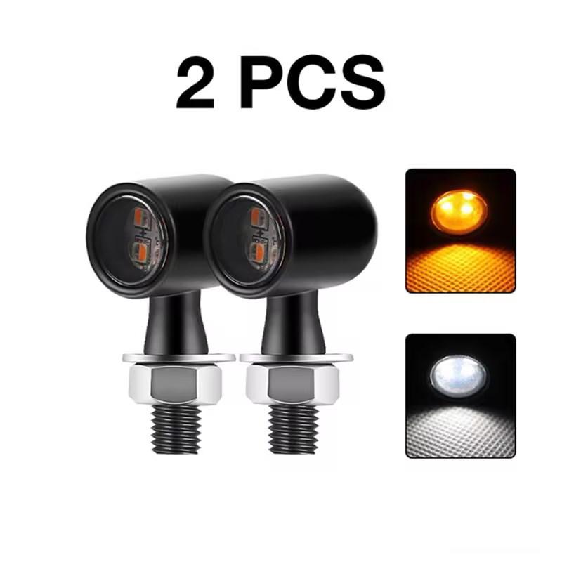 E24 Retro Mini Bullet Turn Signal Lights Blinker Indicator Lamp Integrated LED Tail Brake Daytime Running Light For Cafe Racer