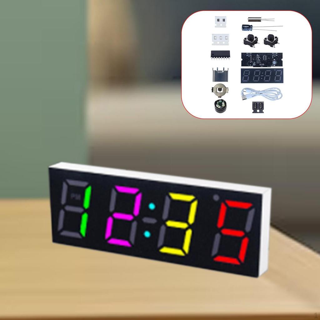 DIY Digital Clock Kit Electronic Alarm Soldering Project Welding Assembly Temperature