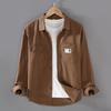 Japanese Style Men's Casual Loose Fit Work Shirt Jacket, Long-Sleeved for Spring and Autumn