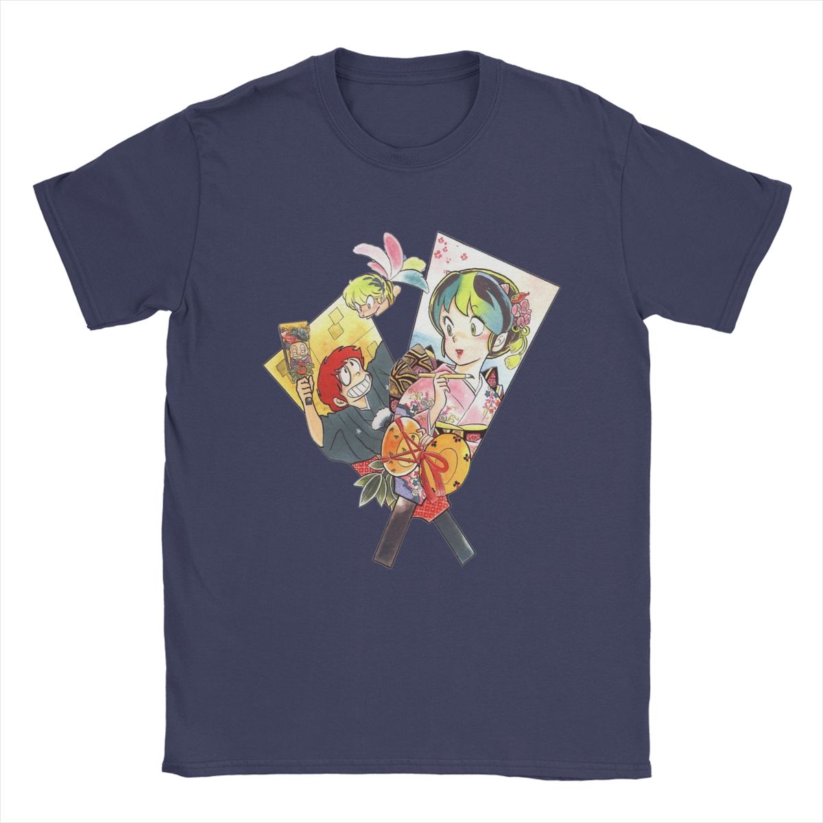 

Футболки Lum Urusei Yatsura для мужчин Аниме Потрясающие футболки из чистого хлопка с круглым вырезом и коротким рукавом Идея для подарка Топы XXXXXL темно-синий