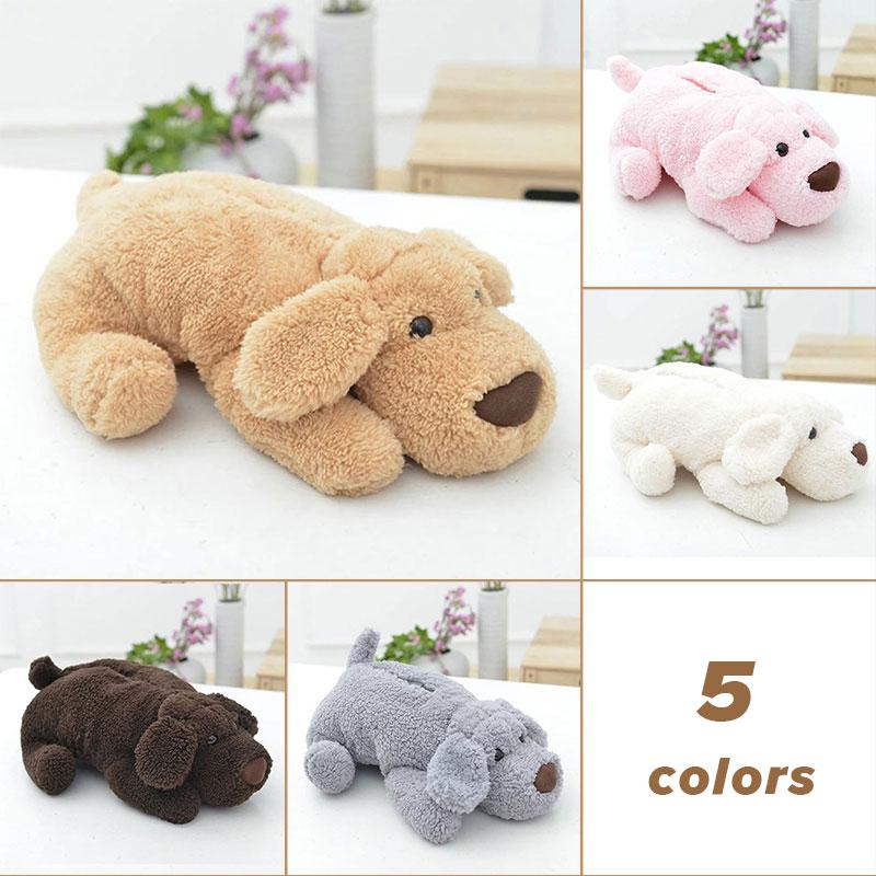 Cute Cartoon Dog Car Tissue Holder Universal Home Plush Toy Tissue Box Case Auto Accessories Women Armrest Napkin Storage