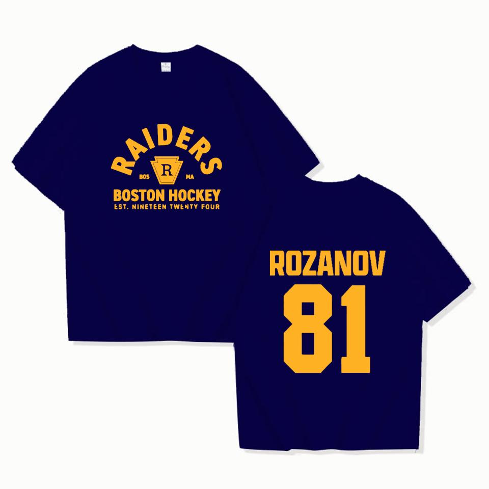 TV Boston Hockey Llya Rozanov Letter Pattern Tshirt Women Unisex Short Sleeve Clothing Fashion Graphic Print Neutral Shirt Tees