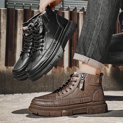 Nueva moda Otoño e Invierno Botas altas Martin para hombres Estudiantes Hombres Niños Tendencias Zapatos de trabajo de suela suave Protección laboral Zapatillas Martin