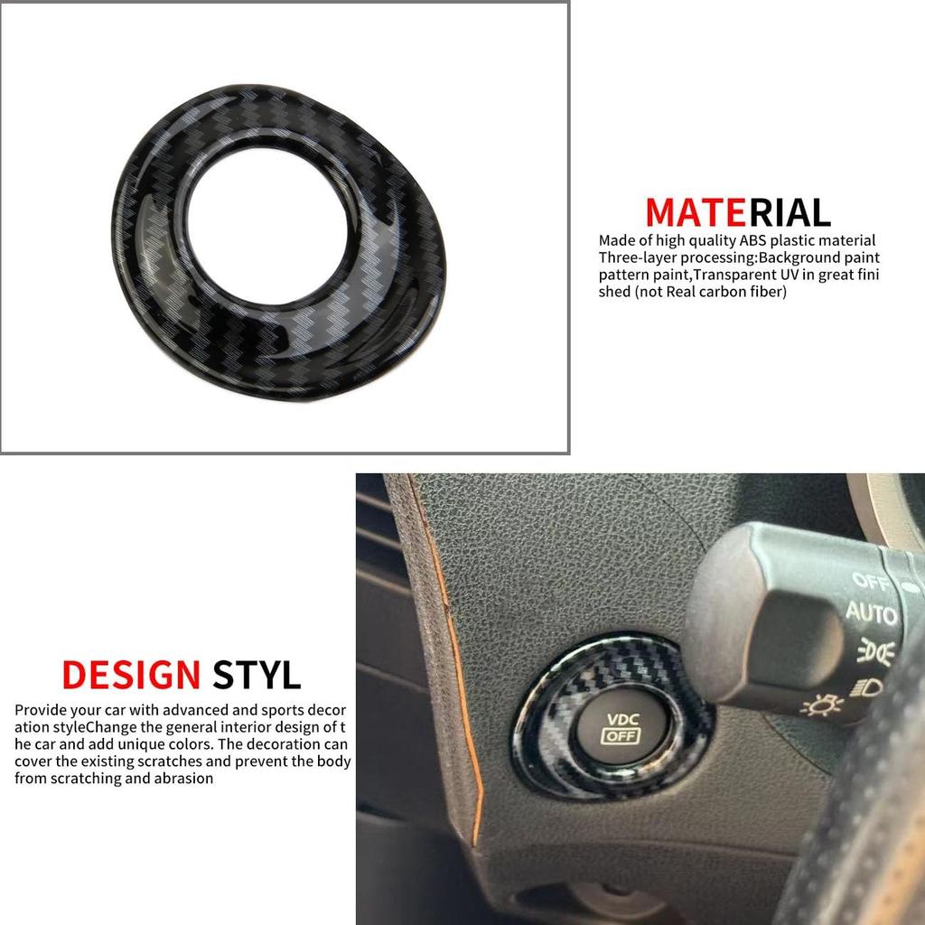 Carbon Fiber Style Center Console ESP Button Cover Trim Accessories for Nissan 370Z for Z/400Z