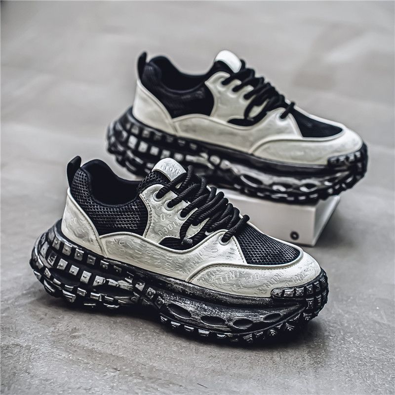 

Мужская обувь для папы 2024 года, новые летние туфли с толстой подошвой и сетчатой вставкой, дышащие, всесезонные, повседневные спортивные туфли 44