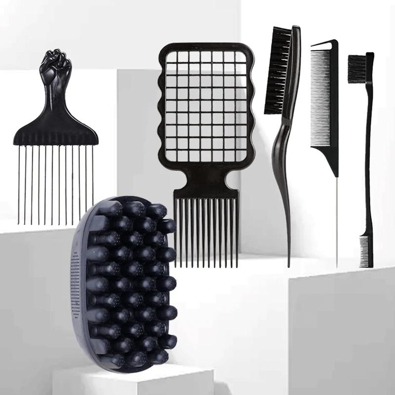 Professional Curly Hair Sponge Twist Brush Magic Afro Comb Rat Tail Comb Durable Rubber Fork Comb Curly Hair Styling Tools