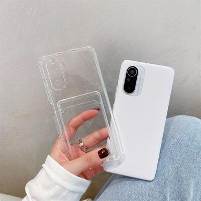 Custodia trasparente Porta carte di credito per Xiaomi Mi 11 Ultra 11T POCO X3 NFC Redmi Note 9 10 Pro Max K40 Pro 10 9 9A 9C Cover trasparente