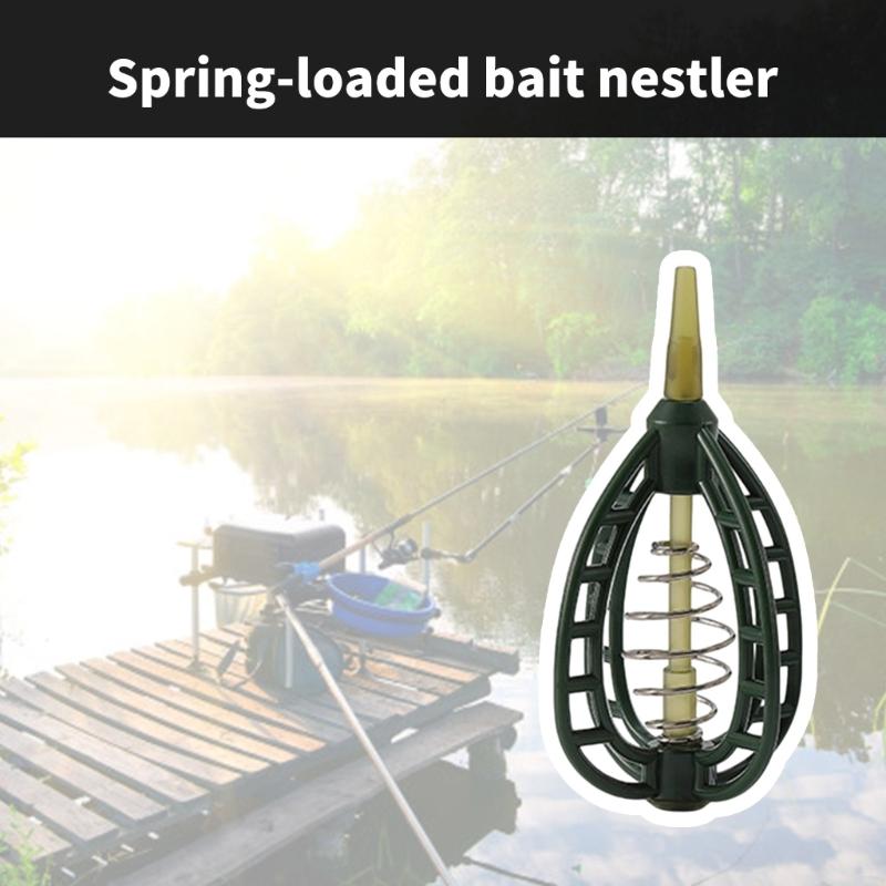 Spring Feeder Baits Cage Baits Holder Baits Cage Spring Fishing Feeder Cage Holder Fishing Tackle Equipment Accessory