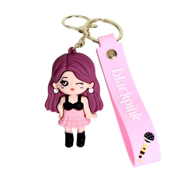 New Blackpink Silicone Keychain Cute Couple Bag Charm Car Accessory