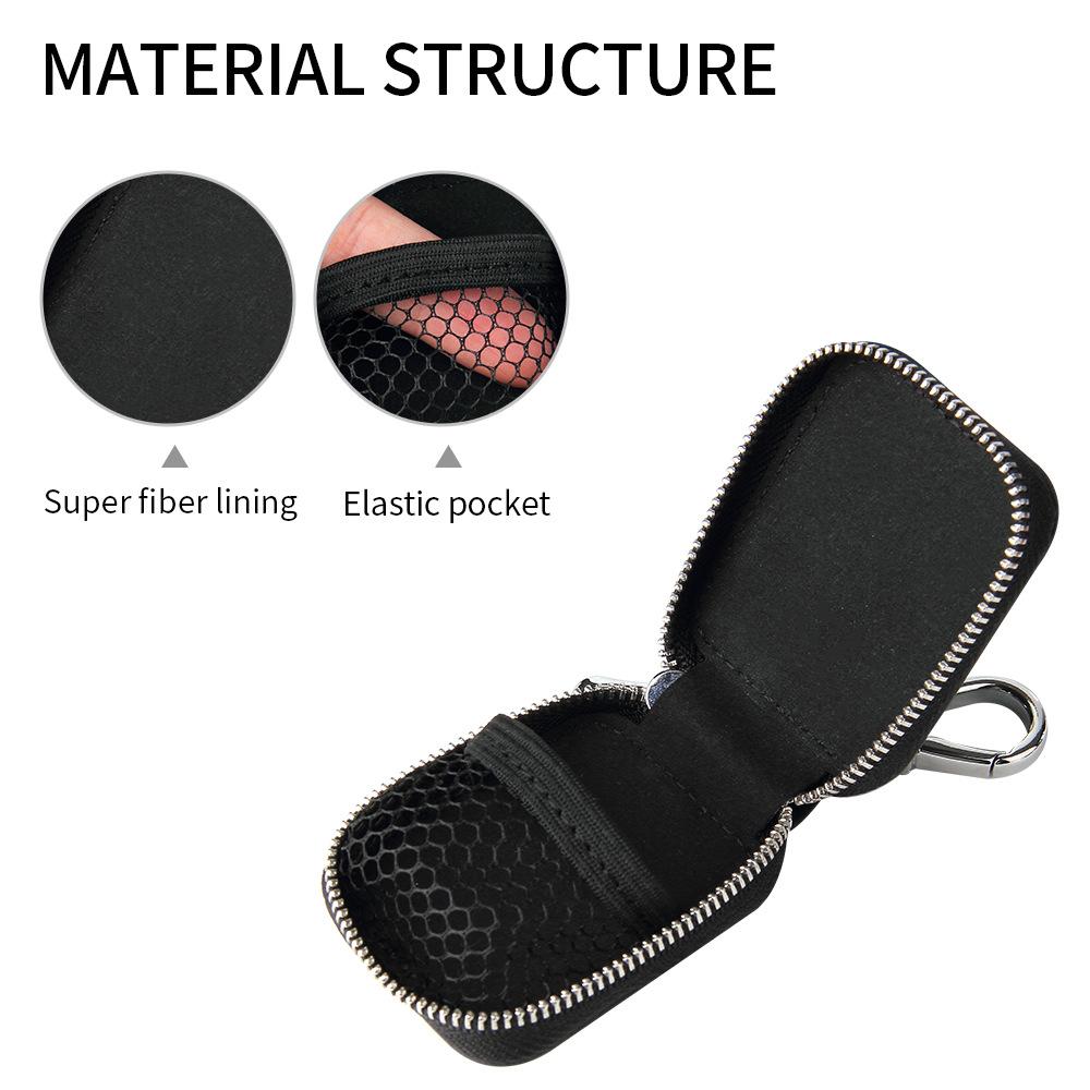 Fashion Imitation Leather Earphone Case Shockproof Earphone With Hook Cover Protective Case