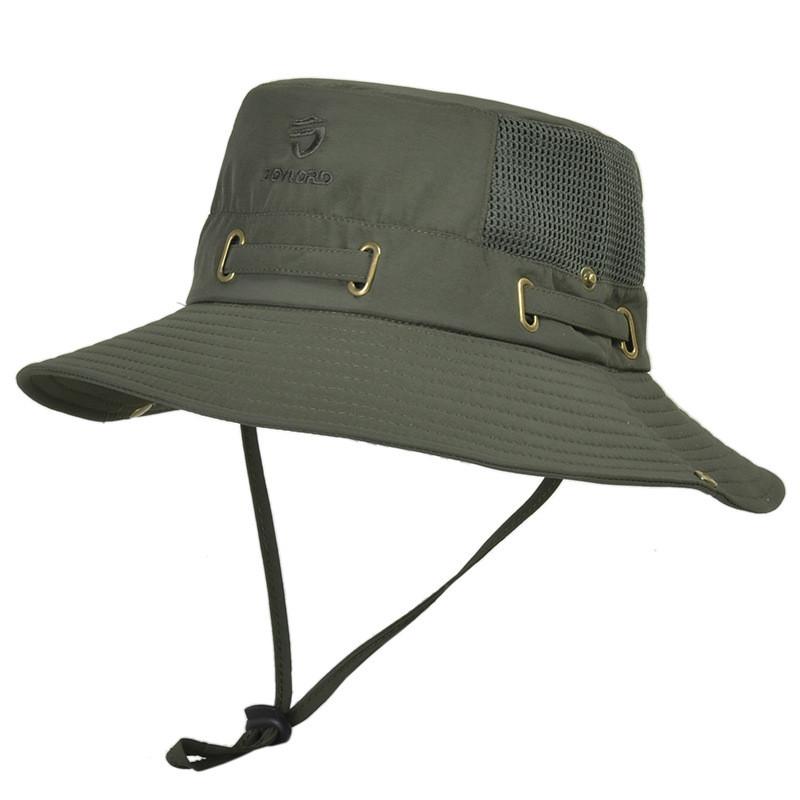 

Mens Summer Mesh Breathable Fisherman Hat With Wide Brim For Outdoor Sun Protection армія зелений колір
