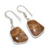 Natural African Moss Gemstone 925 Sterling Silver Jewelry Earring 1.42" AE-12435