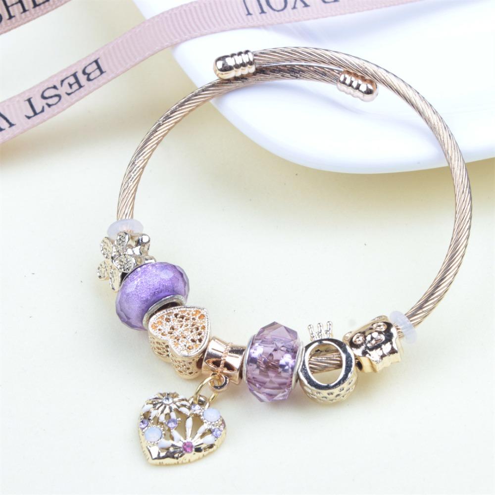 Beaded Bracelet Bangle Multi Element Stainless Steel Copper Alloy Open Spring Snake Bone Chain