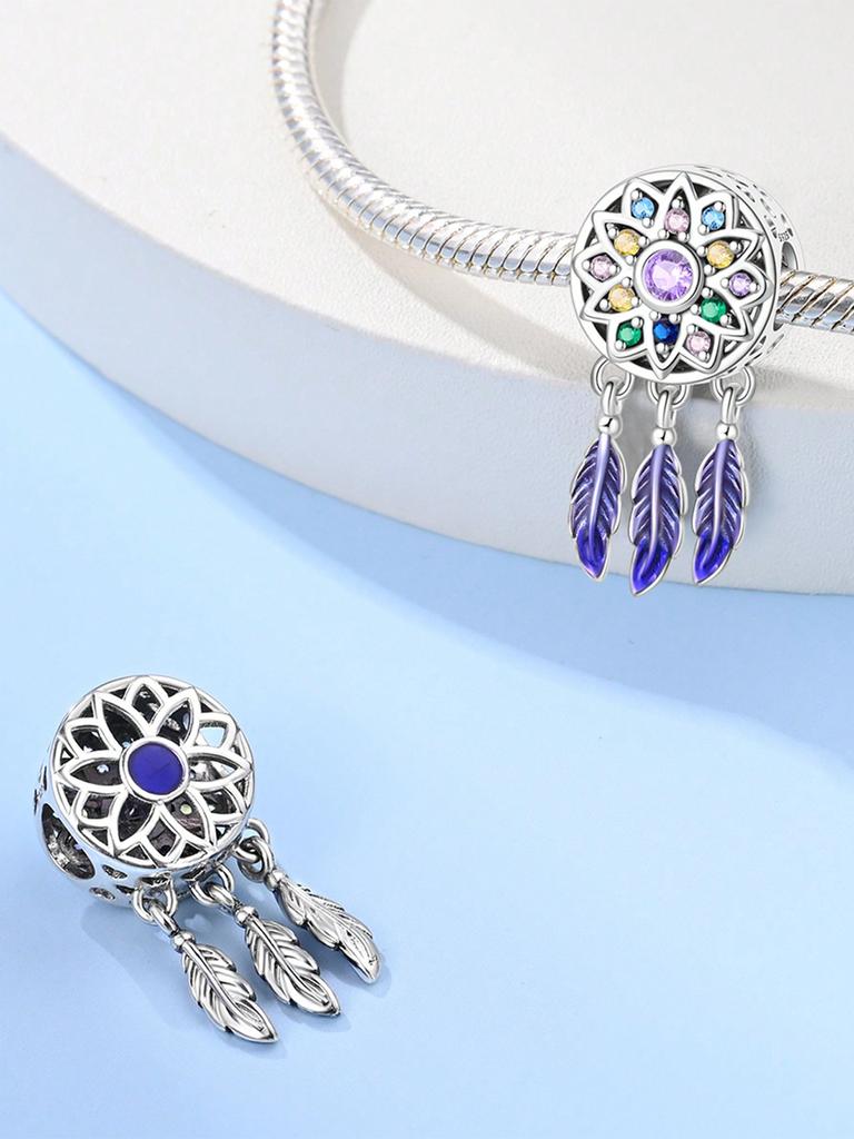Copper Plated Original Charms Glow-In-The-Dark Butterfly Flower Beads Fit Bracelet Women'S Jewelry Gift