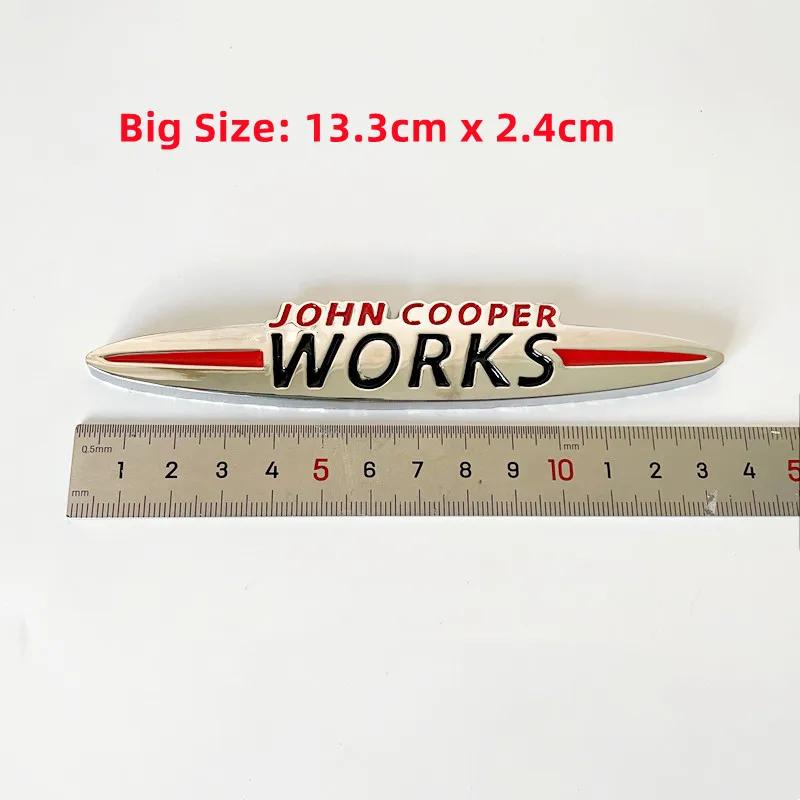 New 3D Metal John Cooper Works Car Front Grill Emblem Badge For Mini Cooper S R50 R52 R53 R55 R56 F54 F55 F56 F60 Accessories