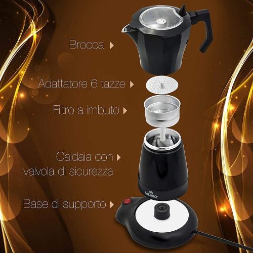 Moka Espresso Maker, 6-Person Electric Moka Pot Coffee Machine with Keep Warm Function, Automatic Moka Pot Mocha Coffee Maker