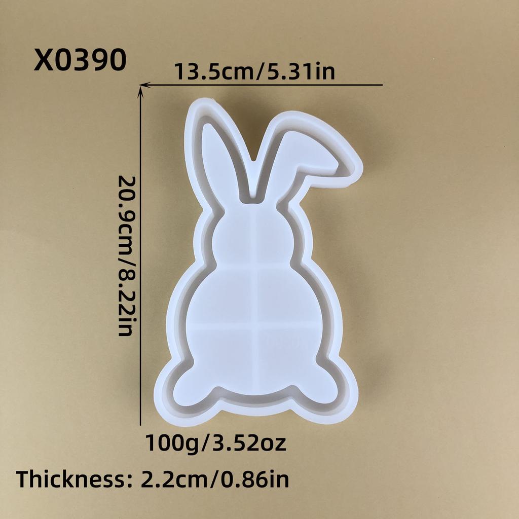 Cute Rabbit Shaped Trays Crafting Mold Flexible Silicone Container Mold For Making Rabbit Shaped Trays And Organizers