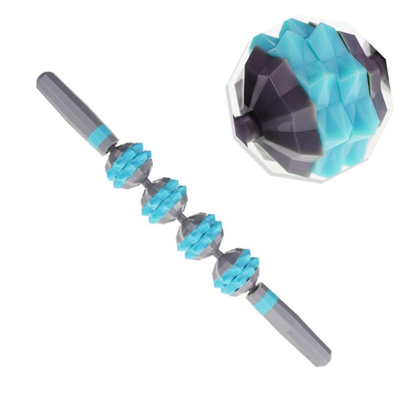 

4 Wheels Muscle Relaxation Massage Roller Body Massage Sticks Relieve Pain Cramp Trigger Point Acupressure Spiky Ball