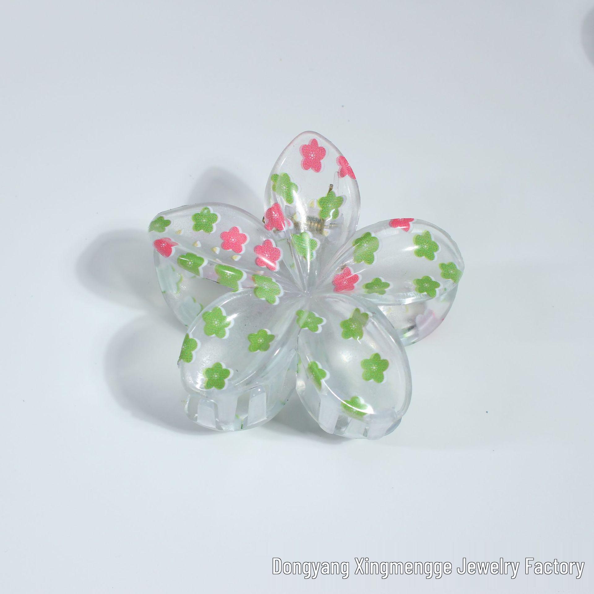 Франжипани Цветная Цветочная Пятилепестковая Заколка для Волос Акулий Коготь