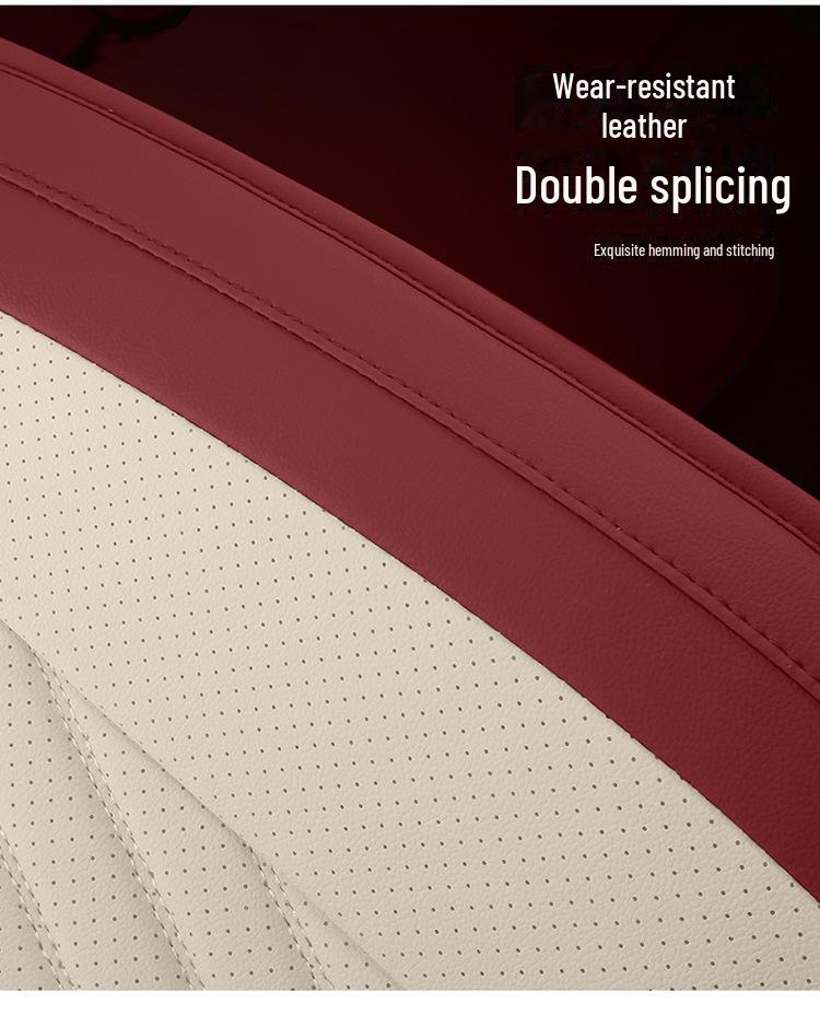 Perforated Breathable Leather Car Seat Cushion - Universal Fit for All Seasons (5-Seater)