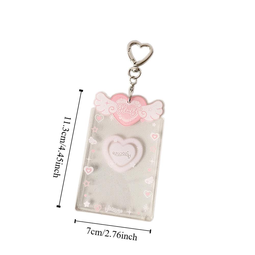 Love Heart Pendant Photo Photocard Frame Acrylic Card Cover Card Protective Case  Girls Gift