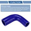 X AUTOHAUX 1pcs 32mm/1.26"-42mm/1.65" Inner Diameter 102mm/4.02" Length 90 Degree Blue Car Silicone Hose Hose Universal