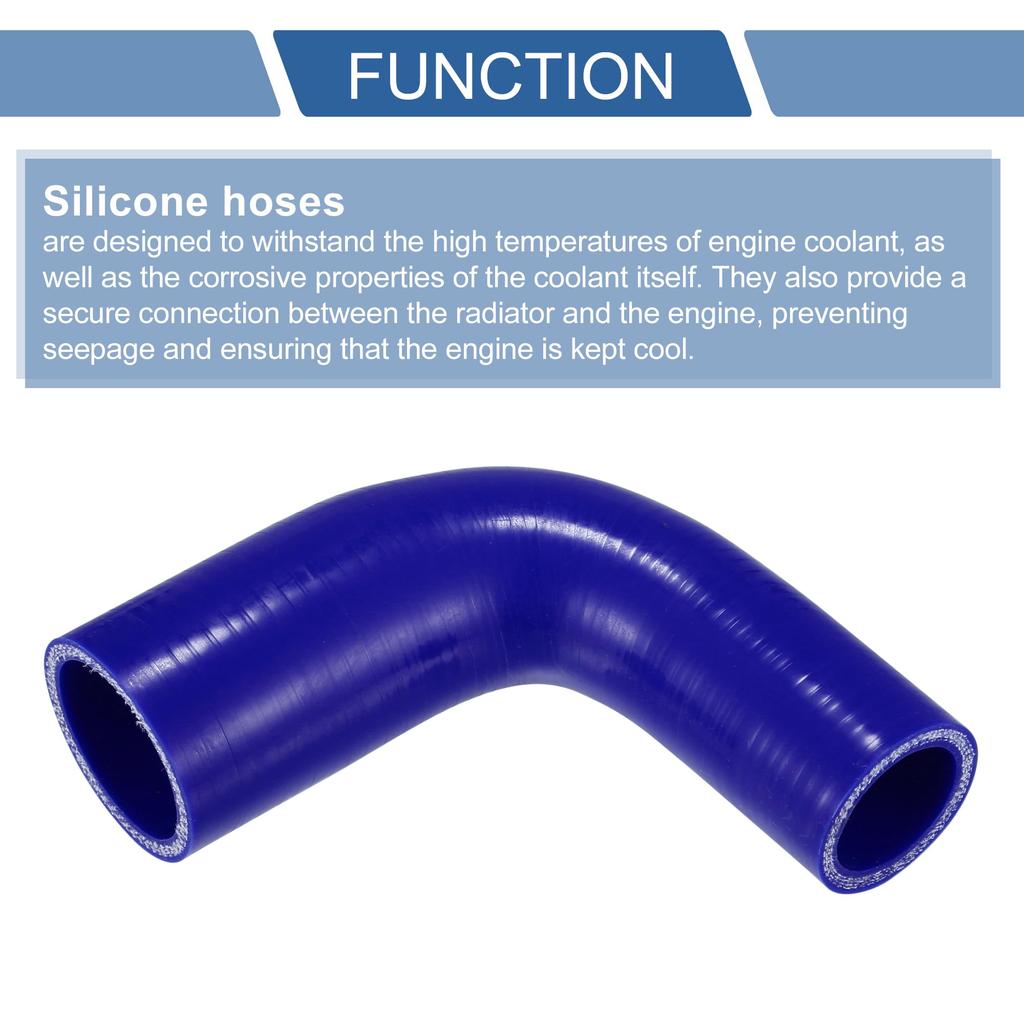 X AUTOHAUX 1pcs 32mm/1.26"-42mm/1.65" Inner Diameter 102mm/4.02" Length 90 Degree Blue Car Silicone Hose Hose Universal