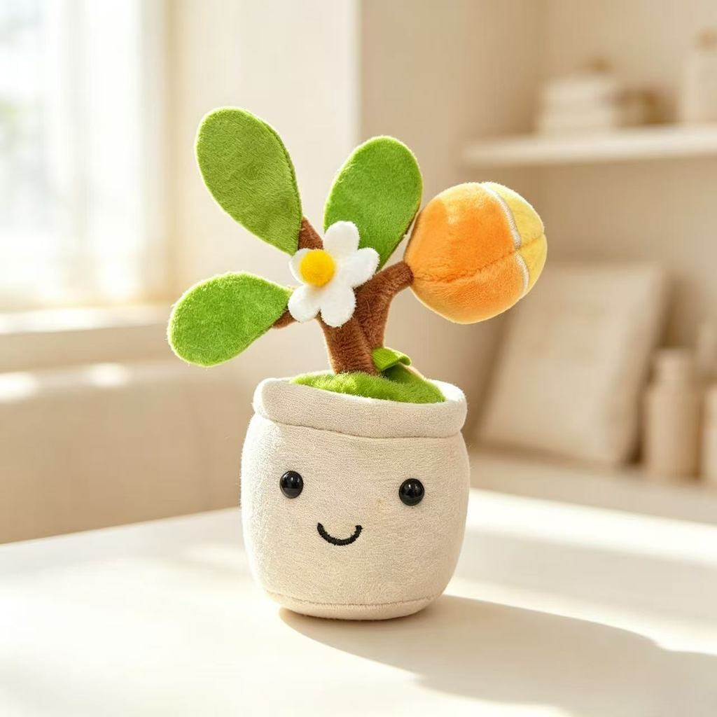 Cute Plush Fruit Plant Pot Ornament Keychain With Strawberry And Orange For Gift And Decoration