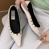 Fashion Trendy Rivet Women Flat Shoes 2025 New Fashion Soft Female Slip On Shoes Elegant Shallow Mouth Pointed Toe Ladies Flat Shoes