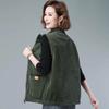 Spring and Autumn Middle-aged Vest Female Mothers Wear Lapel Outer Wear Corduroy Vest Solid Color Sleeveless Jacket