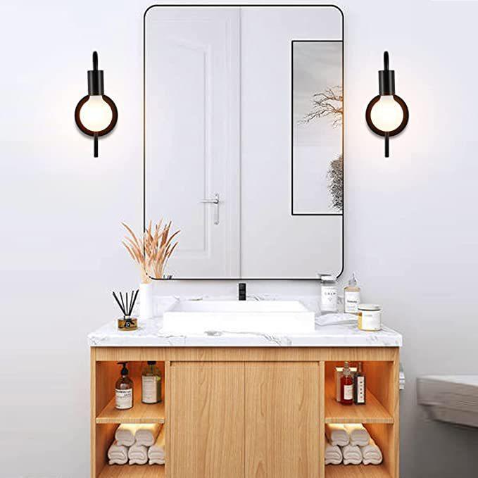 Luminárias de Parede Retrô Douradas Pretas de Metal Luz de Parede Vintage para Cabeceira Lado Espelho Decoração de Parede Moderna Interna Luminária de Montagem em Superfície