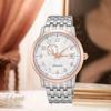 Men's Mechanical Watch, White Dial, Stainless Steel Material, Business, Suitable For Daily Wear SSA090J1