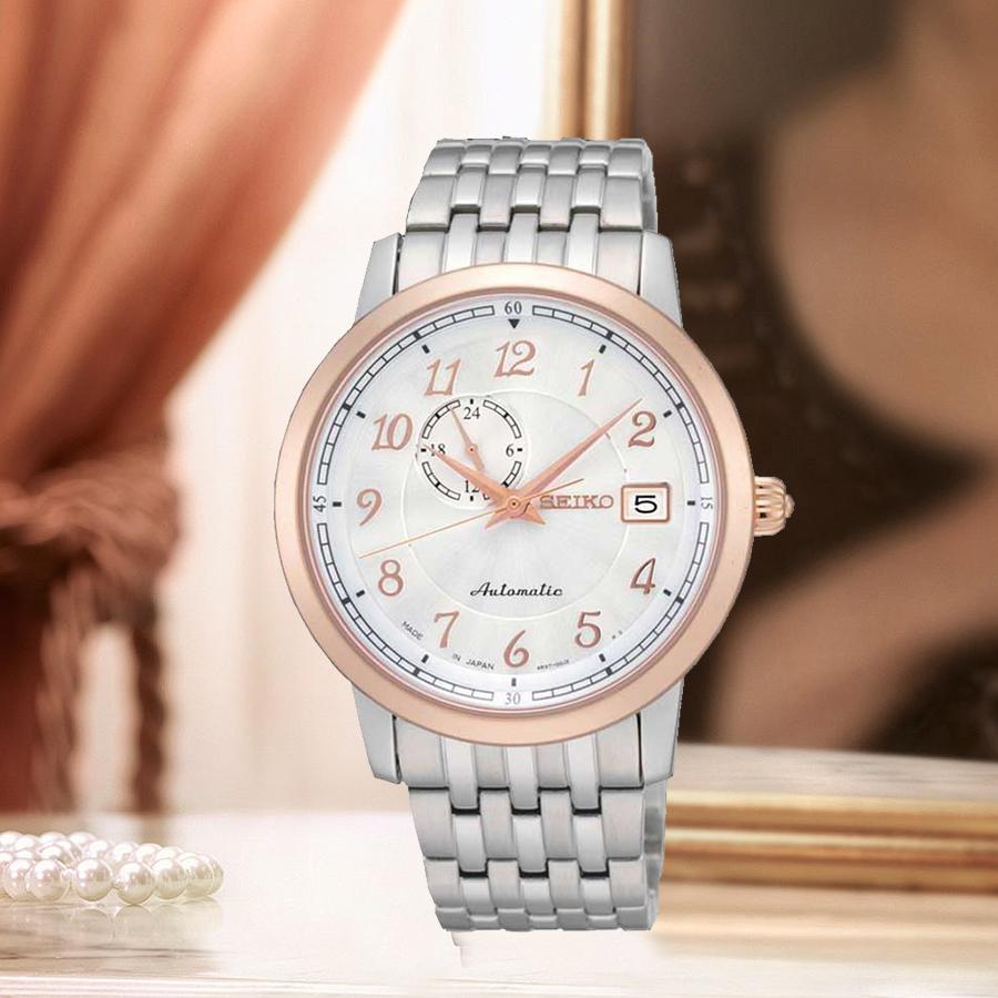 Men's Mechanical Watch, White Dial, Stainless Steel Material, Business, Suitable For Daily Wear SSA090J1