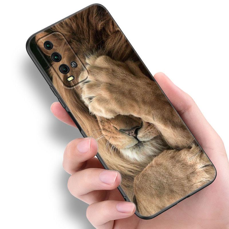 Lion Alpha Male Cub Telefon Fall Für Xiaomi Redmi Hinweis 5 6 9T K20 K40 K50 Pro 7A 8A 9A 9C 9i 10A 10C A1 S2 Weiche TPU Schwarz Abdeckung