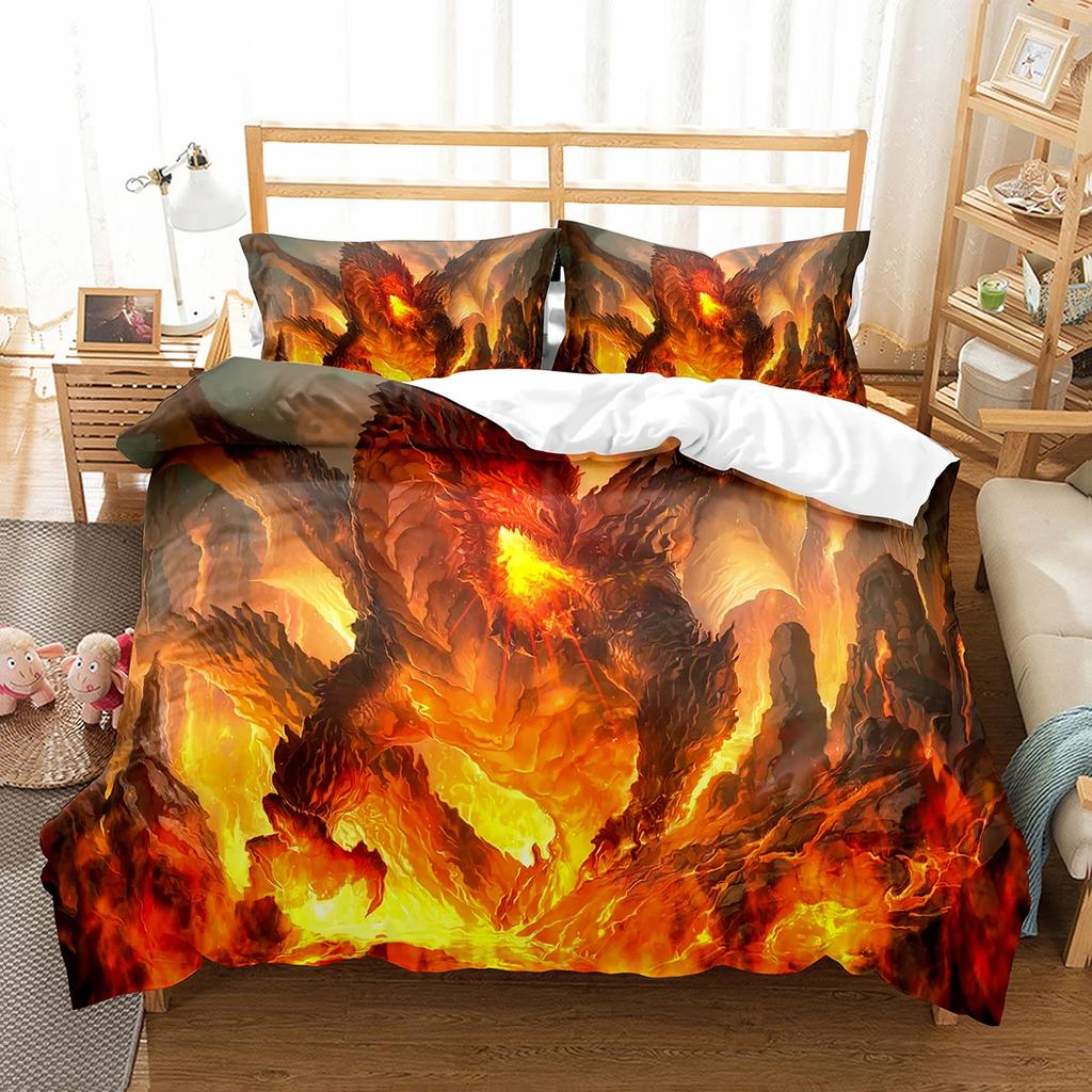 Comforter Cartoon Dragon Fly Dragon Wild Animal Comforter For Kids Boys Men Bedding Set Lightweight Soft