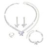Set Niche Butterfly Zircon Wedding Necklace Bridal Earrings Jewelry Banquet Jewelry Collarbone Chain Women