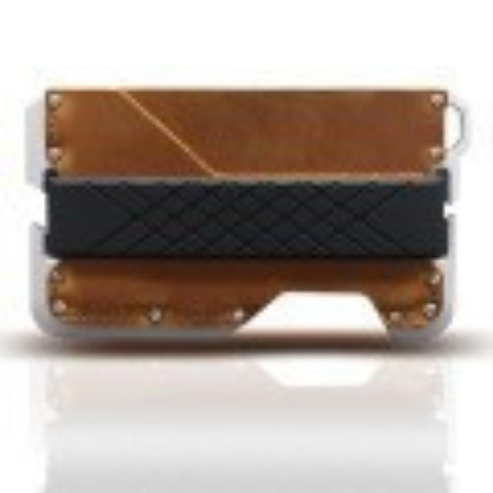 

Мужской кожаный кошелек из алюминиевого сплава с RFID-меткой, чехол для кредитных карт, металлический антимагнитный кошелек коричневый