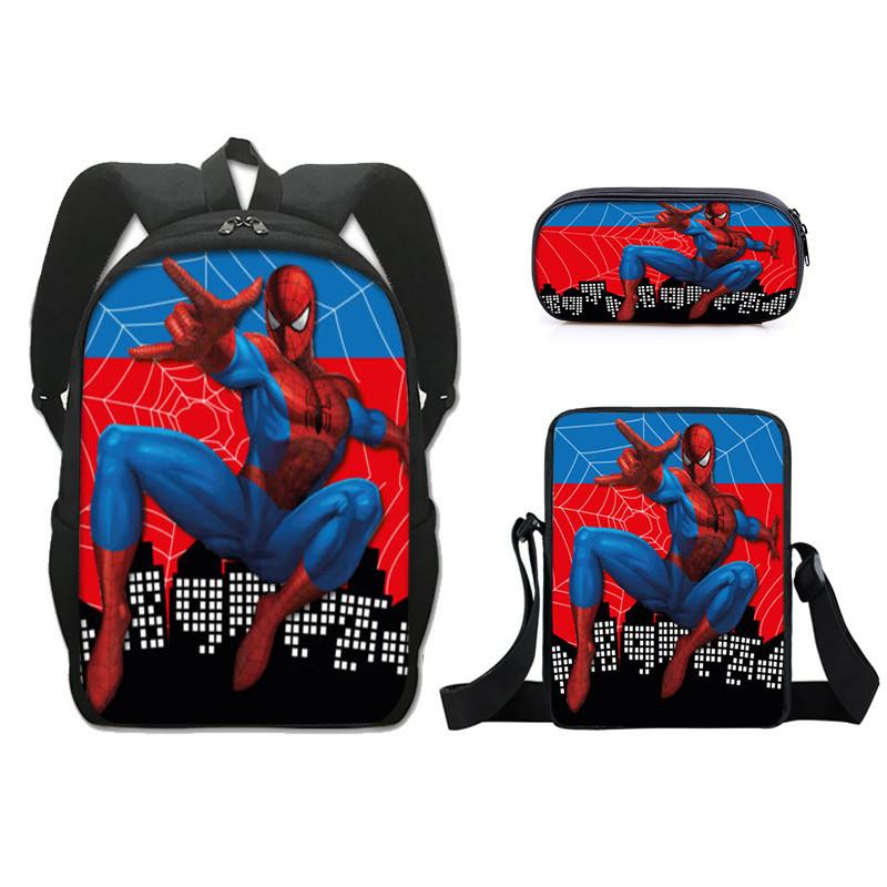 Spider Man Backpack Set With Lightweight Durable Material For School Students And Commuters