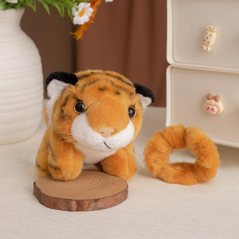 Cartoon Animal Tiger Leopard Bracelet Standing Shoulder Doll Plush Toy Panda Elephant Doll Girl Doll