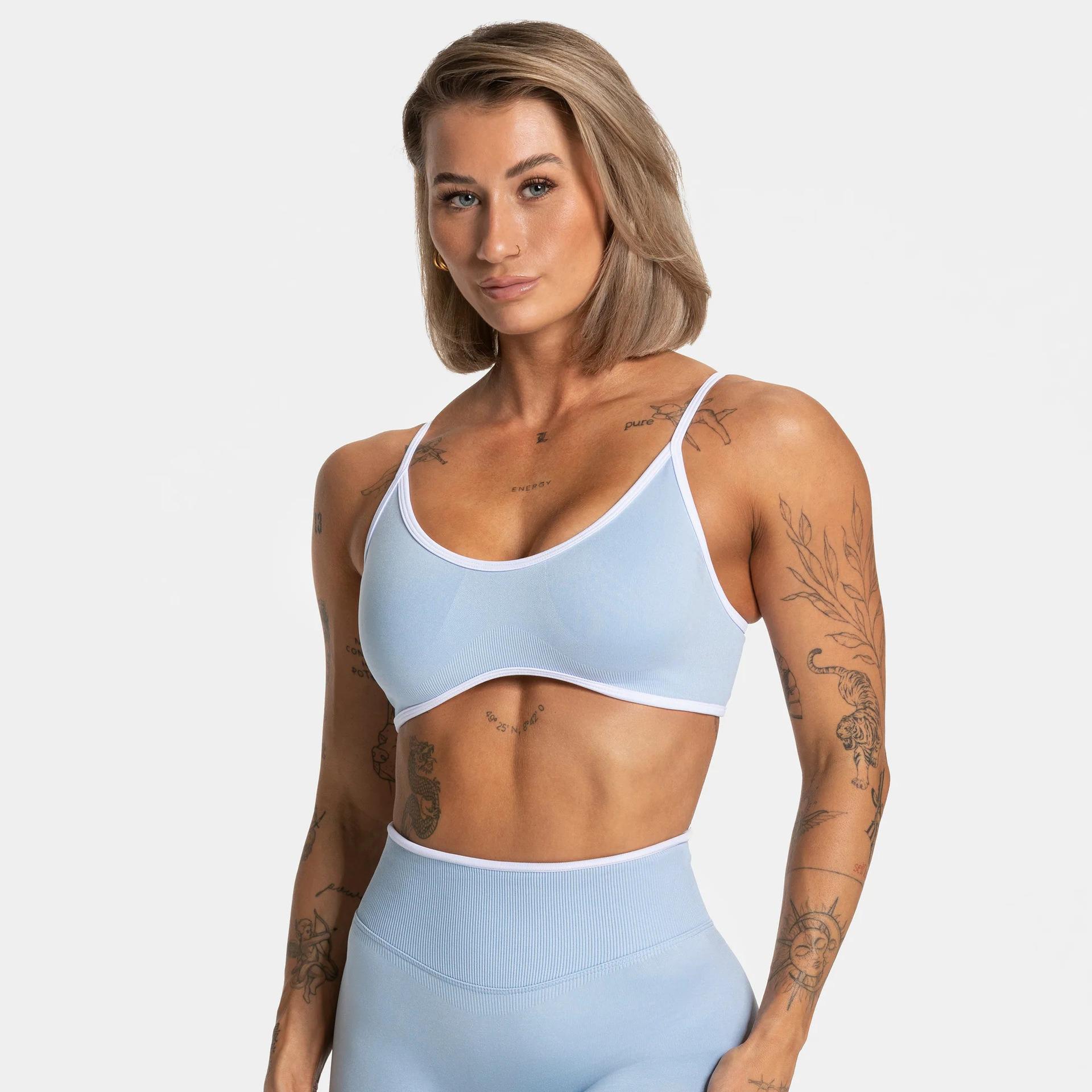 Women s Color Block Sportswear Set: High Waist Yoga Bra & Long Pants Medium
