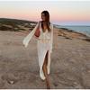 New Beach Dress Sexy Hollow See-through Sunscreen Clothing Spring and Summer Knitted Seaside Vacation Long Skirt