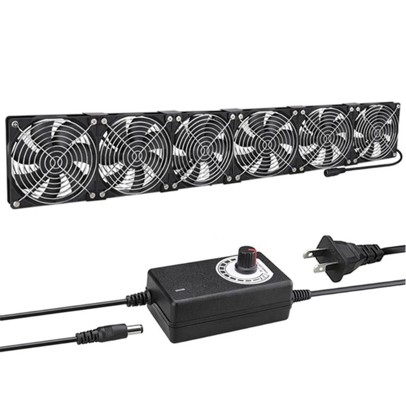 120mm Computer Fan with AC Plug Big Airflow Fans with 100V 240V Speed Controller for Server Cooling Cabinet Ventilation