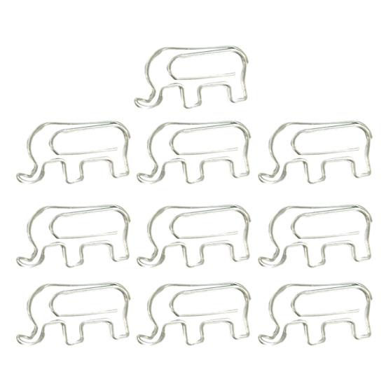 10Pcs Christmas Paper Clips Colorful Elephant Design Non-bending Paper Clips Office School Desk Organizing Cards Document Fasteners