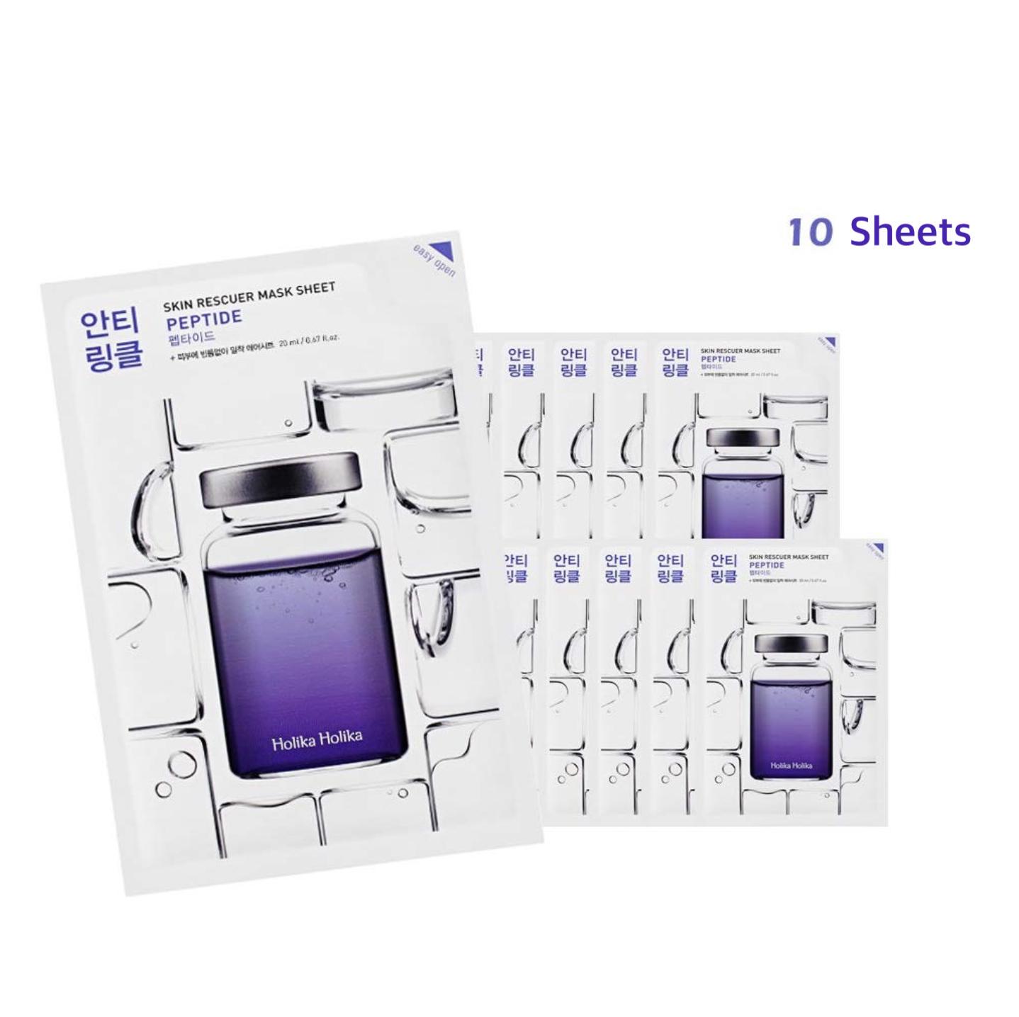 

HOLIKA HOLIKA Skin Rescuer Clinic Mask Sheet - Пептид 20 мл x 10 листов