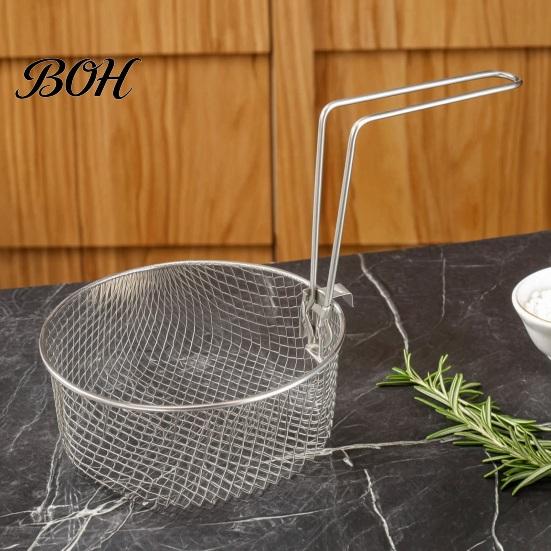 Multi Use Kitchen Frying Basket Stainless Steel Basket, with Handle, Heat Resistant Mesh Strainer, Durable Portable Deep Fryer Tool, for Chips