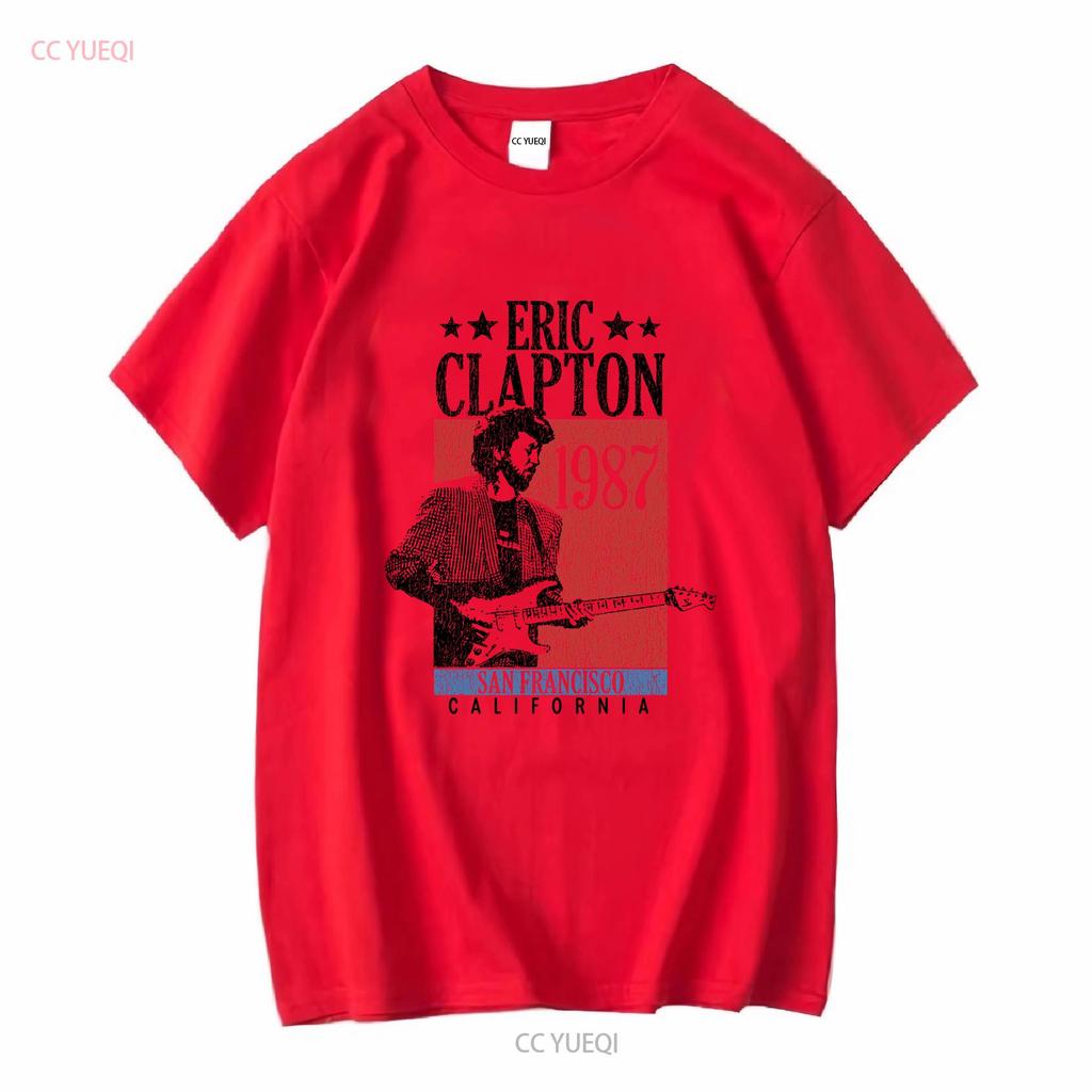 Eric Clapton Mens T shirt San Francisco California 1987 Guitar Legend Rock n Roll Merch Live Concert For Him vintage Washed